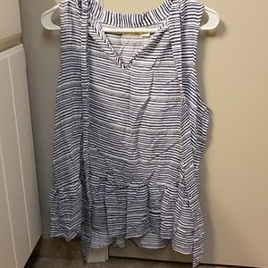 Blue and white striped tank top